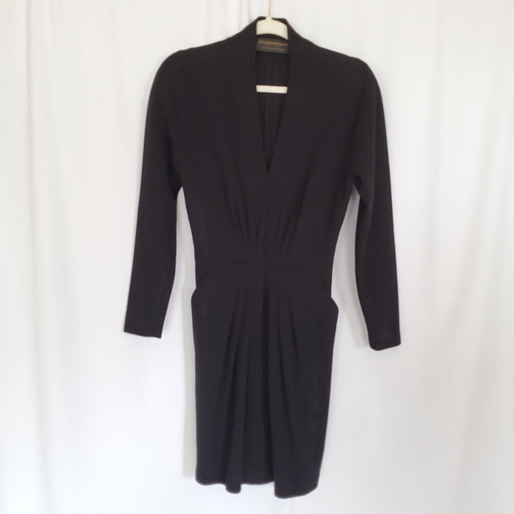 Donna Karan Black Wool Dress